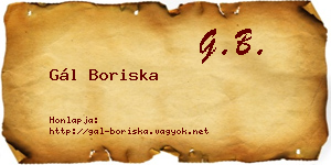 Gál Boriska névjegykártya